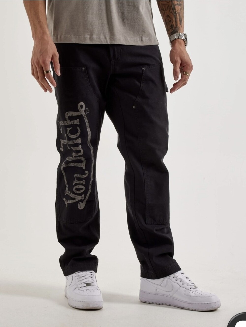 VON DUTCH Double Front Straight Leg Carpenter Pants
